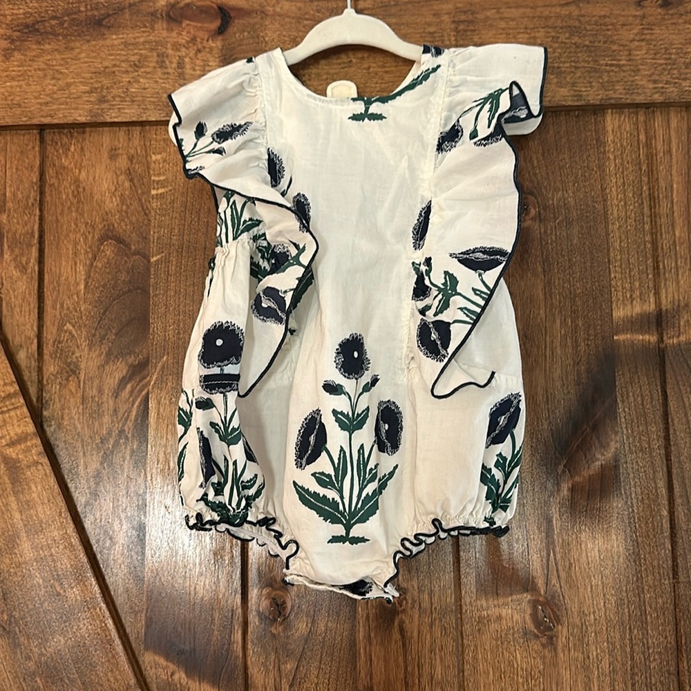 Pink Chicken Floral Bubble Size 6-12 Months